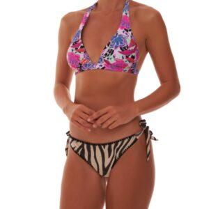Bikini triangolo vela con coppe estraibili e slip con laccetti 1171-01