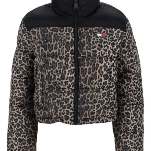 Giubbotto Donna Crop Con Cappuccio E Fantasia Maculata Relaxed Fit - Cod. DW0DW21967